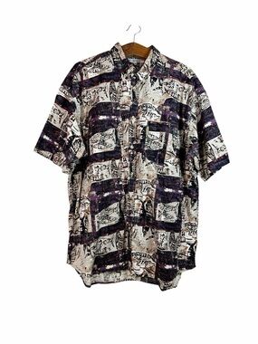 Columbia Shirt Mens Button Down Short Sleeve Colorful Fish Cotton Gorpcore XXL